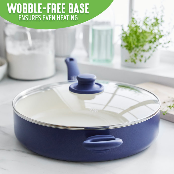 GreenLife Padella Grill 28 Cm Antiaderente In Ceramica | Manico Soft Grip Turchese | Adatta A Tutti I Piani Cottura (Senza Induzione) | PFAS Free